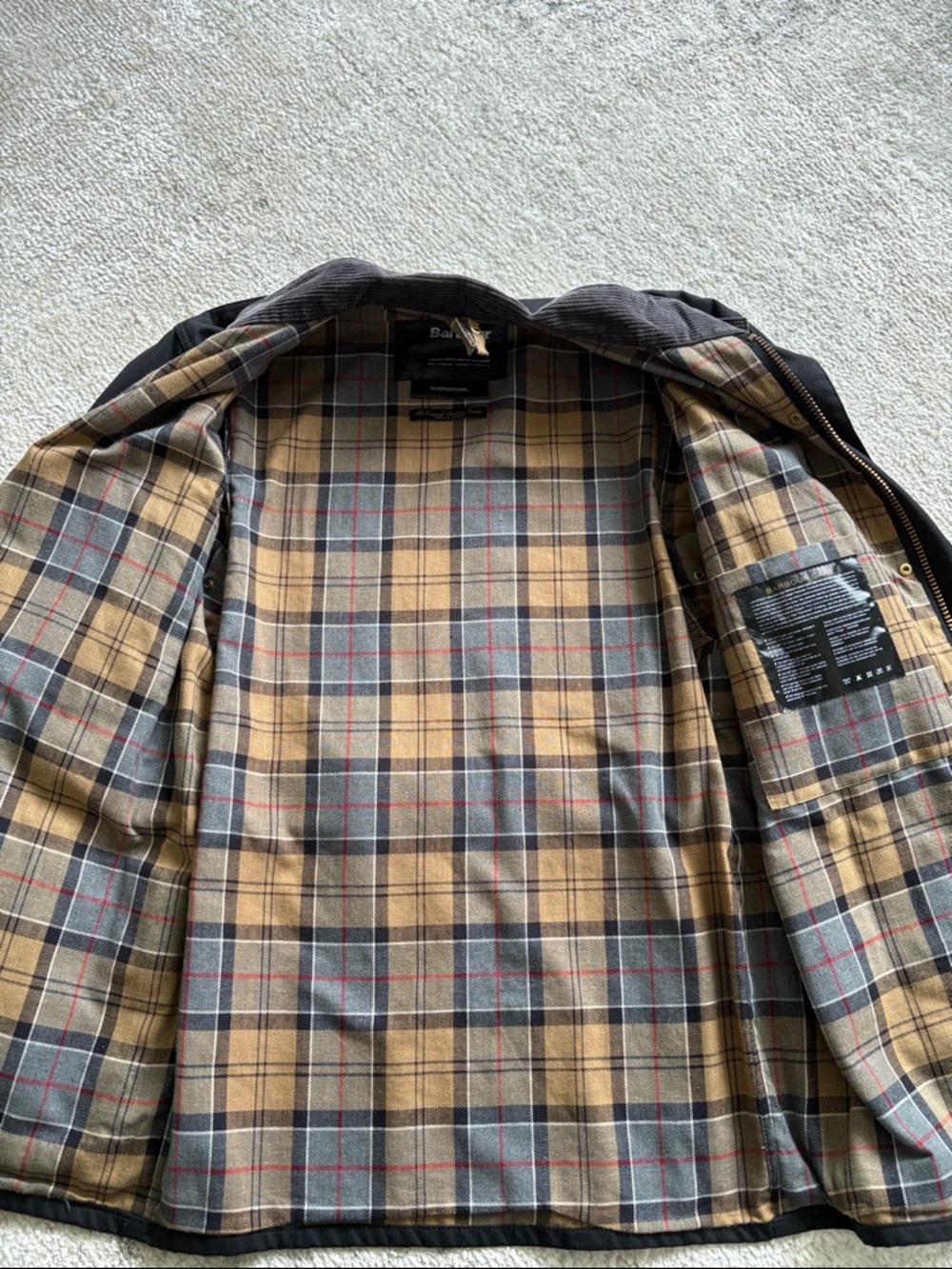 Mens Barbour International Wax Jacket - black, 42 - Picture 6 of 13